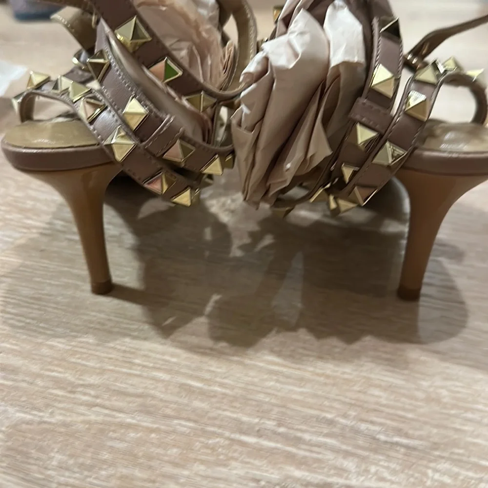 Kaitlyn pan rock stud lower heels high ankle straps